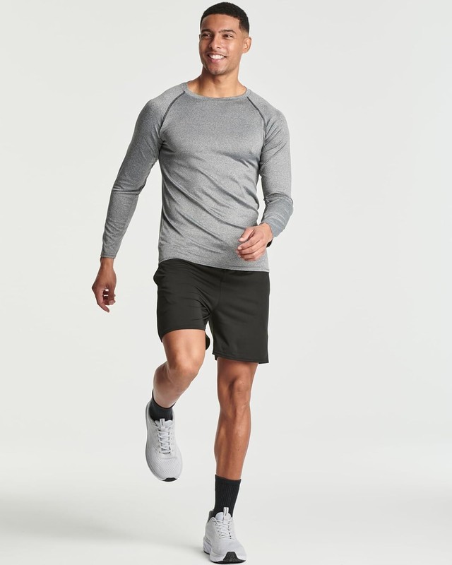 Real Essentials 4 Pack: Men's Compression Long-Sleeve T-Shirt Medium, Set E gallery