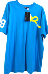 🆕️ QUALITY COTTON T-SHIRT Oversized Athletic V-neck MENS XL XLarge 18-20 BLUE