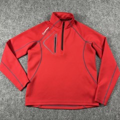 Sunice Pullover Mens Medium Red Quarter Zip Mock Neck Golf Stretch Performance