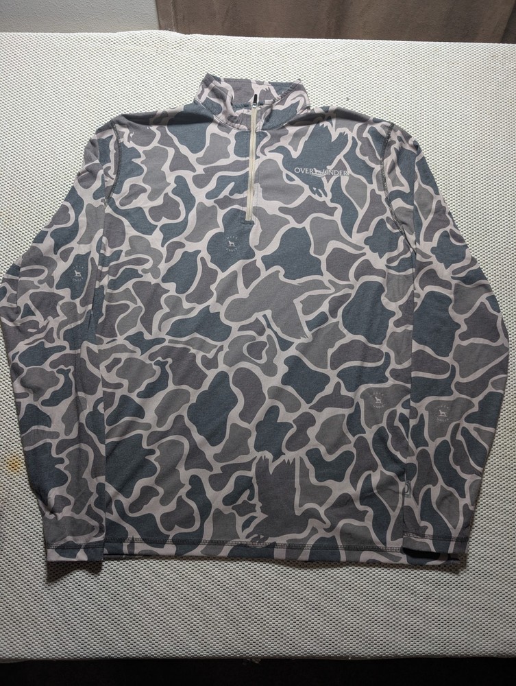 Over & Under Core Layer 1/4 Zip Pullover Duck Tech Camo Men's Size XL Soft