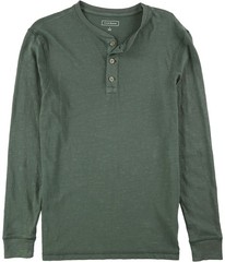 Club Room Mens Garment Dye Henley Shirt, deepwood, S