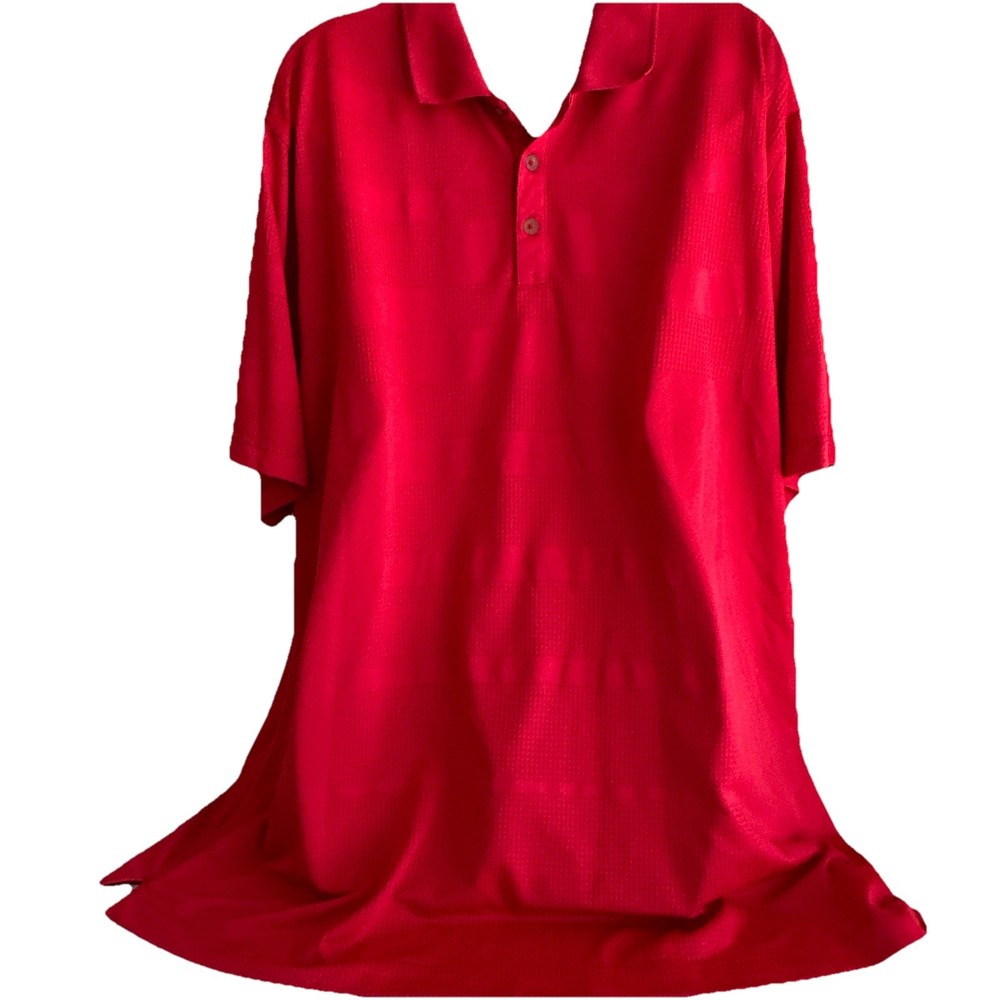 Nike 2x Collared Open Weave Red Golf Shirt Cool Comfortable Stretchy Logo Sleeve