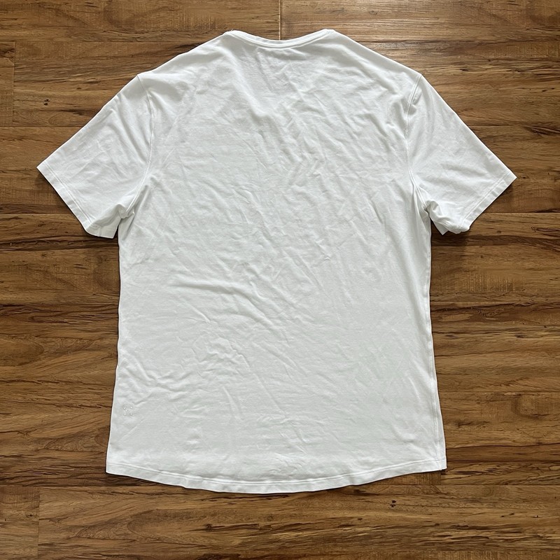 Lululemon White Pima Cotton 5 Year Basic Updated V-Neck Short Sleeve Tee Shirt L gallery