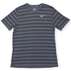 Nike Running Dri-Fit T-shirt Men’s L Striped Gray Pocket