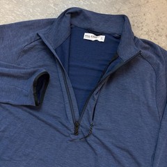 Hill City Half 1/2 Zip Pullover Lightweight Training Thumbholes Blue Size Large