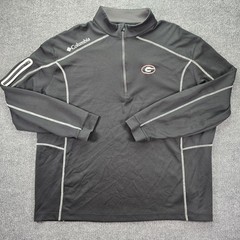 Columbia Omni-Wick Shotgun 1/4 Zip Pullover Mens 2XL XXL Black UGA Georgia Golf