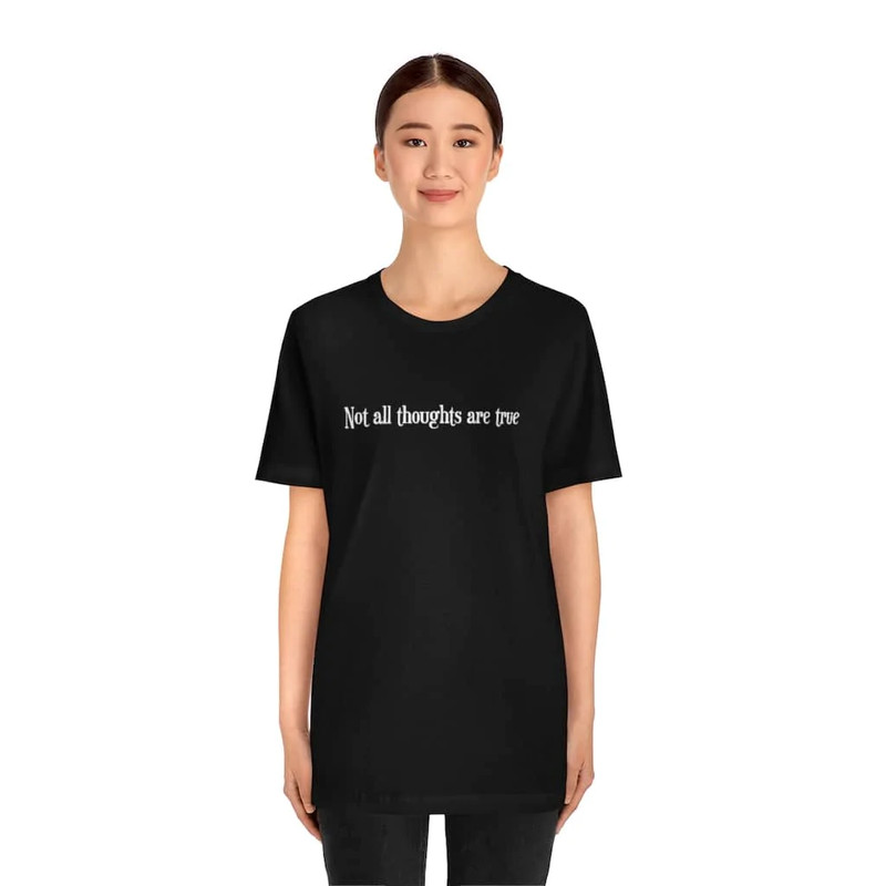 Bella & Canvas Short Sleeve Tee "Thoughts" white graphic w gallery