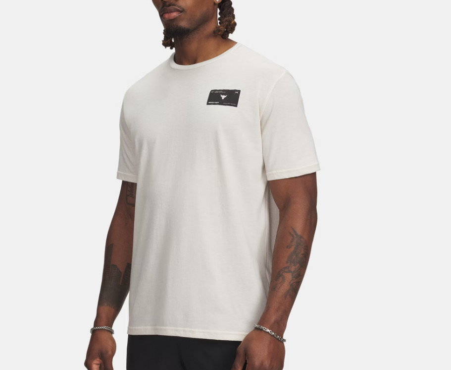 Under Armour Project Rock Banded Men's T-Shirt 3XL Loose fit Stone NWT gallery