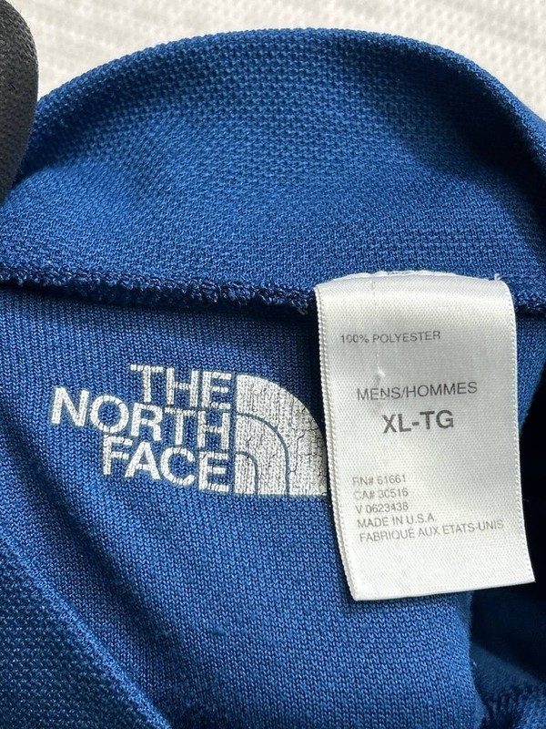 The North Face Pullover Top Mens XL Blue Knit Quarter Zip Mock Neck Warm Winter gallery
