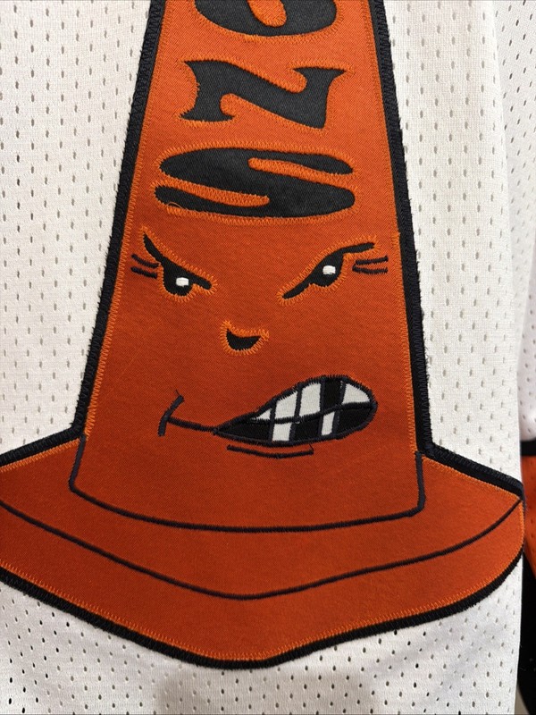 Pylons Cone Ice Hockey Jersey Orange Patch Streetwear Style Bar Team Vintage XL gallery