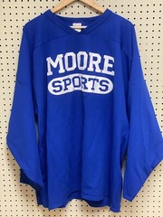 Vintage 2XL Moore Sports Blue Hockey Jersey XXL Athletic knit School University?
