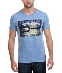 William Rast Mens Pilgrimage Graphic T-Shirt, Blue, Small