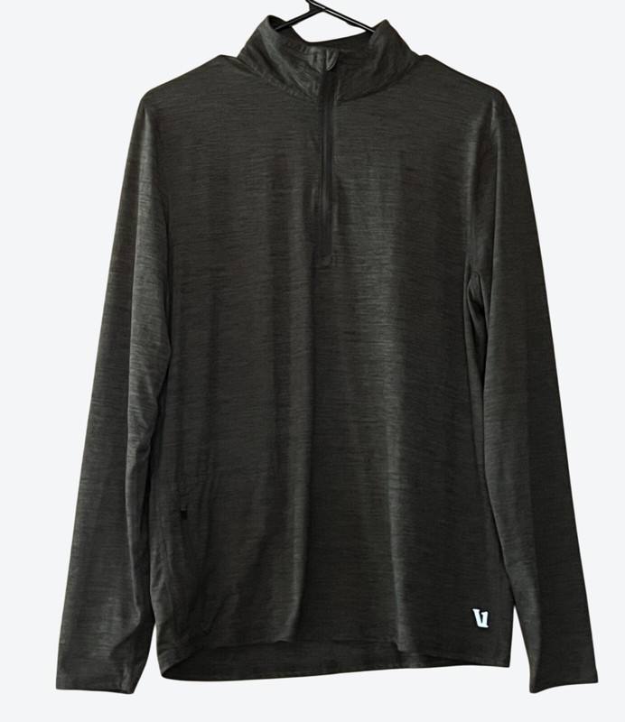 Vuori Men's Small Charcoal Gray Heathered Ease Performance Half Zip V221 gallery