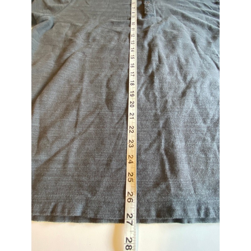 ROWM Men's Gray 100% Cotton Long Sleeve 3-Button Crew Neck Pullover Size X-Large gallery