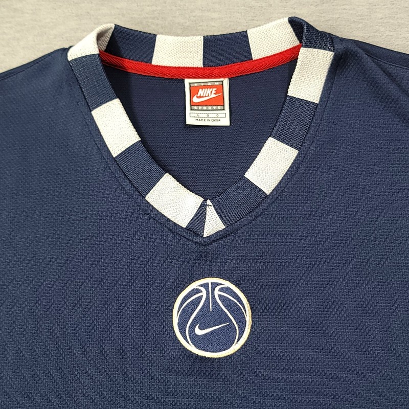 Nike Tank Top Mens Large Navy Basketball Jersey Sleeveless Vintage Logo gallery