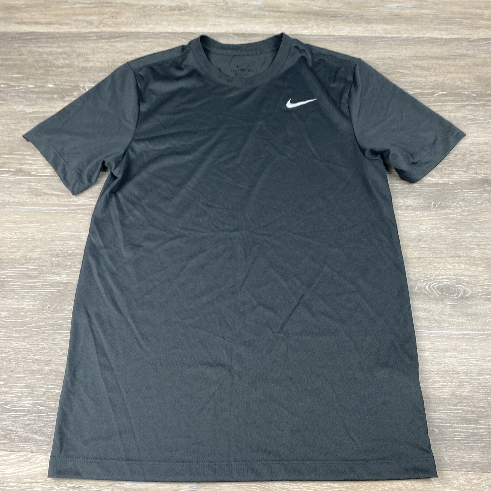 Nike Mens Cotton Crewneck Solid Dri-FIT Training T-Shirt Grey Small DX0989-060 gallery
