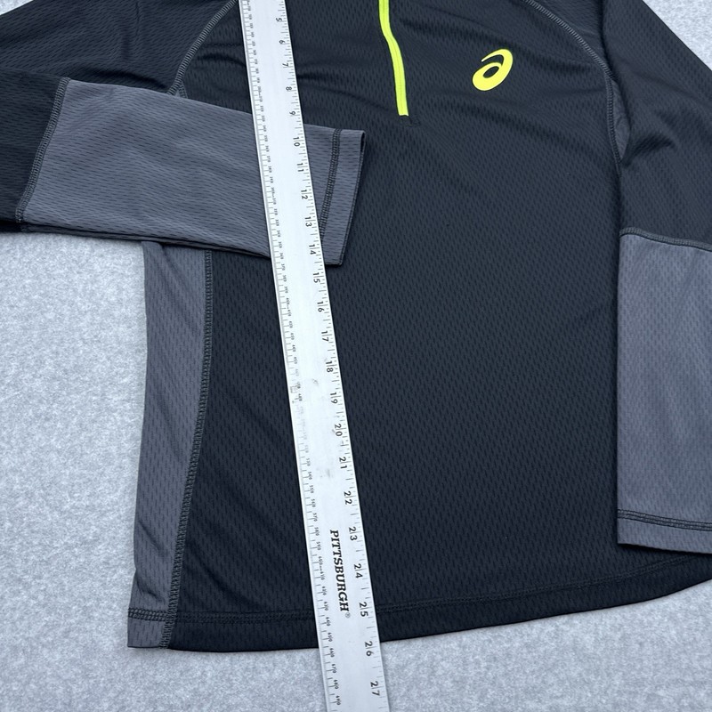 ASICS Running Performance 1/4 Zip Pullover Men's Small Black Stretch Lightweight gallery