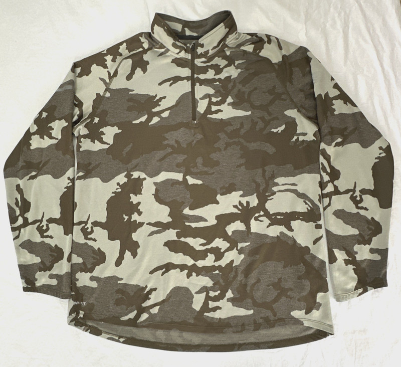 Nike Element Running 1/4 Zip Pullover Mens XL Blue Gray Camouflage 547795-321 gallery