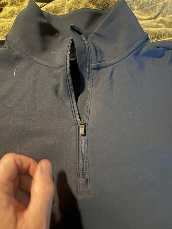 Brady 1/4 Zip Blue Pullover Men's S Long Sleeve Mock Neck Stand-Up Collar gallery