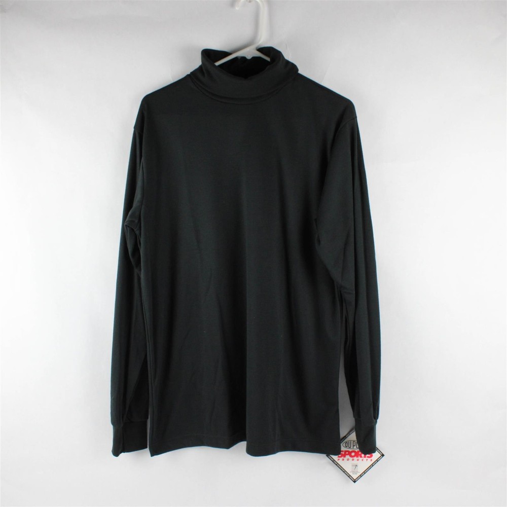 Cabela's Premium Under Shirt Solid Black Long Sleeve Turtleneck Thermax Men's L