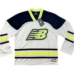 New Balance Men’s Hockey Jersey Sz M Oversized Green Blue Long Sleeve
