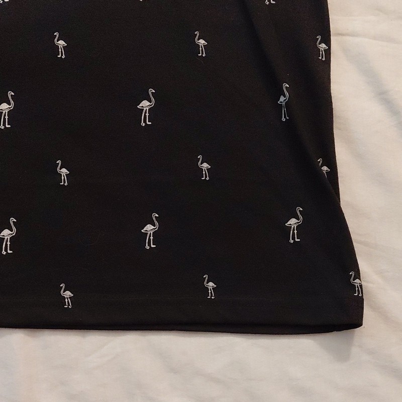 GALAXY by HAWK Woman's XL Black Tank Top Flamingo Print Cotton Blend Sleeveless gallery