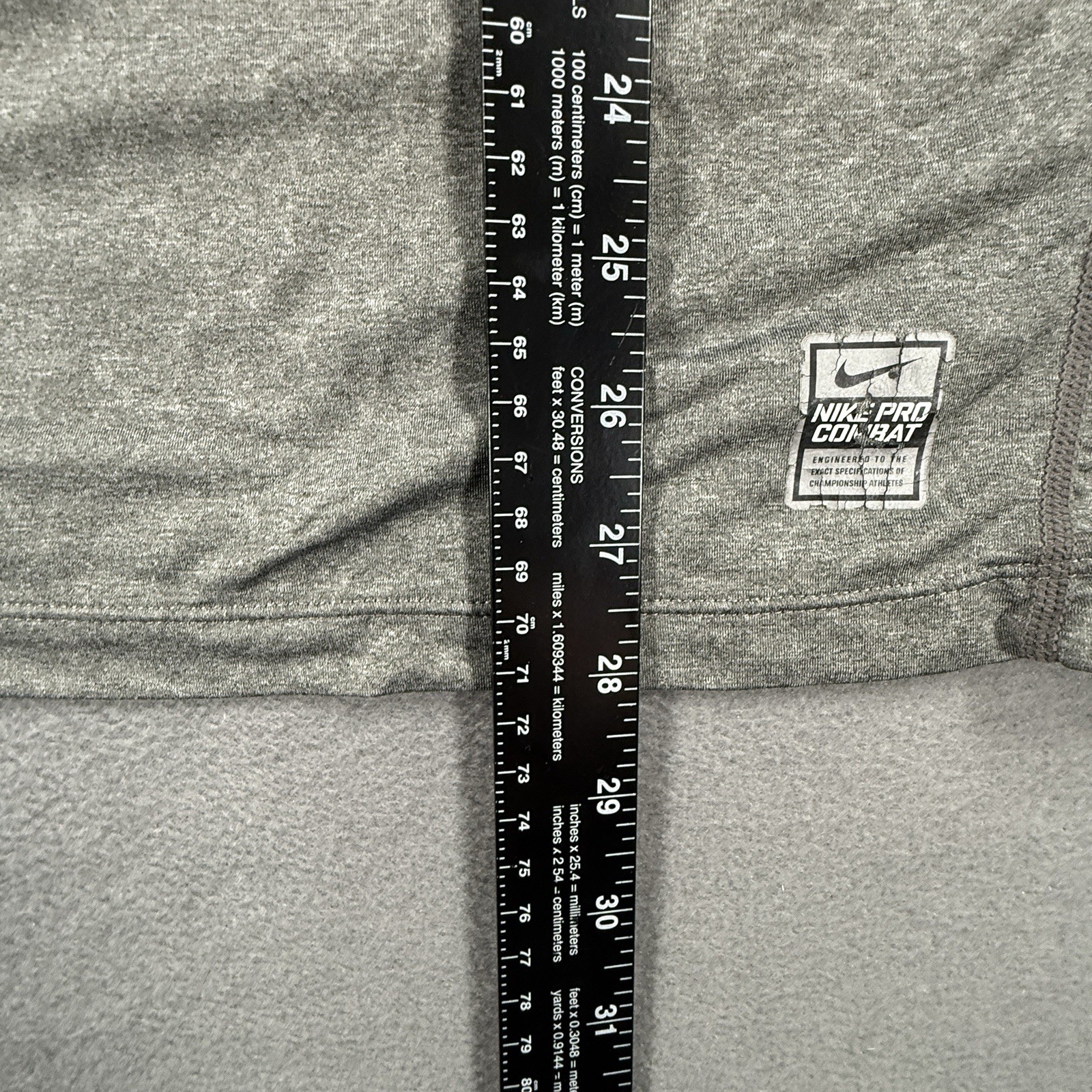Nike Pro Dri-Fit Short Sleeve Fitted Shirt Men's Size XL Gray Gym Running gallery