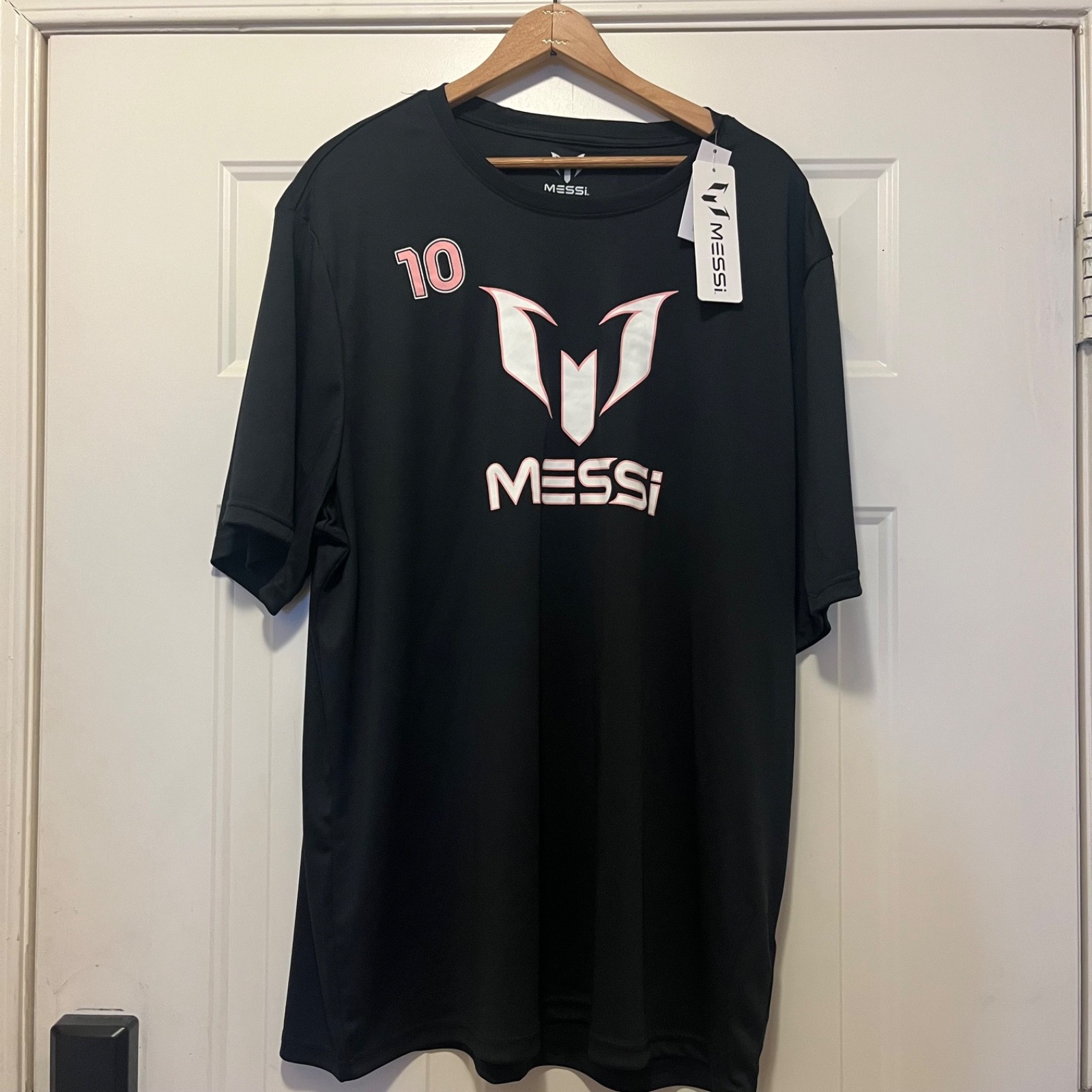 Messi Shirt Mens 3XL Black Pink Performance Soccer Football 10 Logo jersey NWT gallery