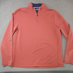 J.Crew Performance Pullover Mens Large Salmon 1/4 Zip Long Sleeve Stretch Shirt