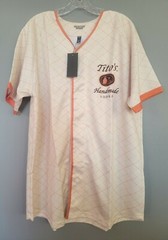 Tito’s Vodka Logo Men’s Baseball Style Jersey Cream Orange Size XL Sports Team