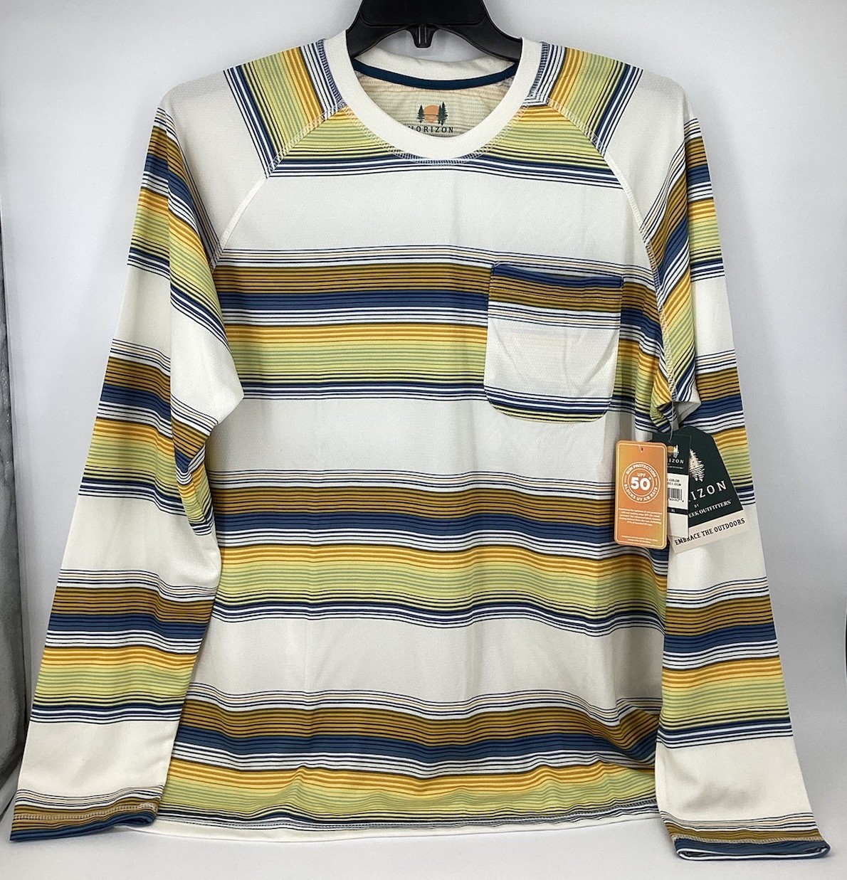 Mens UPF 50+ Sun Protection Long Sleeve Shirt XL Lightweight Outdoors Horizon gallery