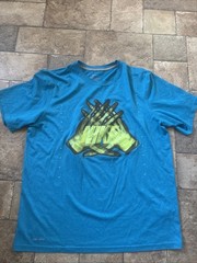 Nike Men’s DRI FIT Blue Vapor Jet Football Tee Shirt LARGE