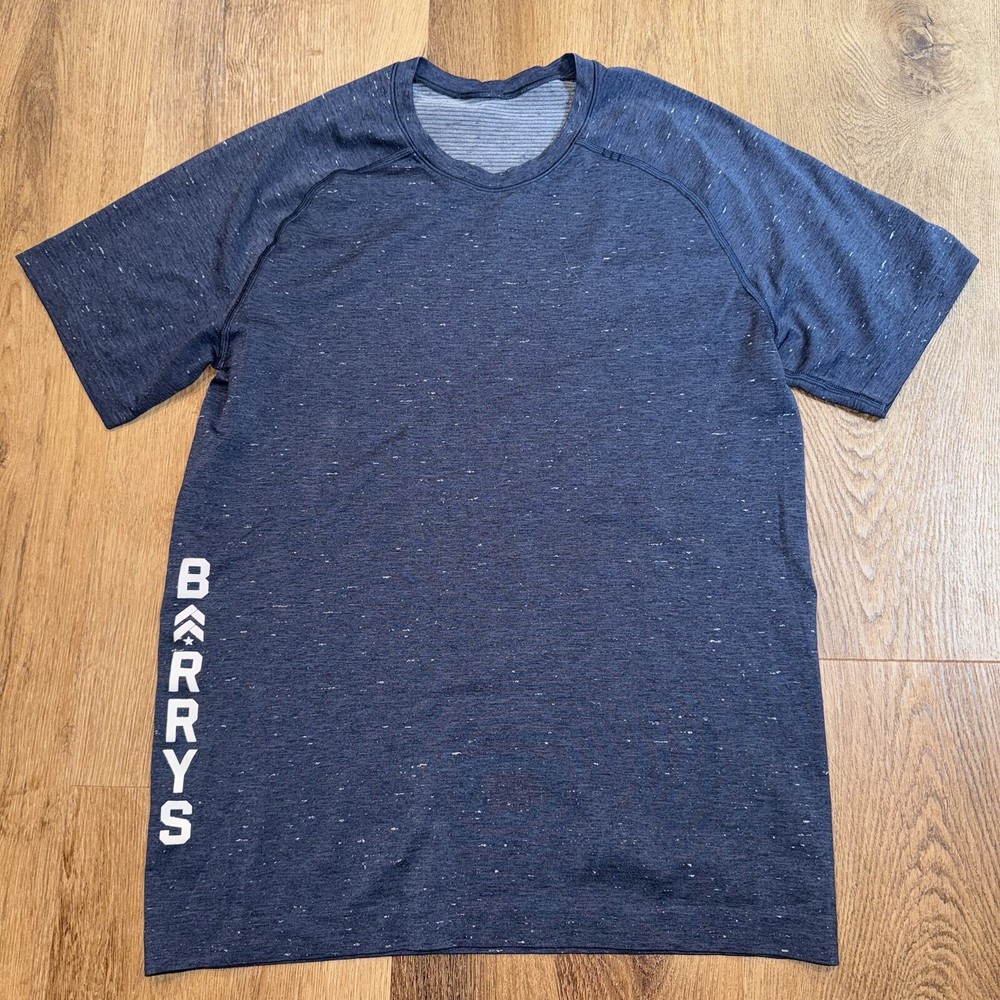 Lululemon Barry's Gym Shirt Collab Dark Blue Barrys Mens Small