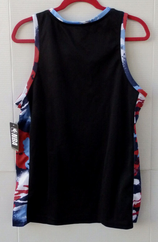 NBA Tank Top Mens Medium Black Multicolor Camo Sides Basketball Sports $30 NWT gallery
