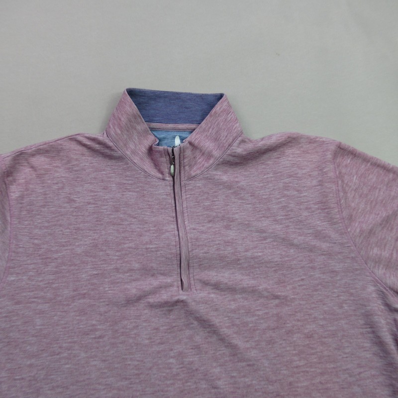Johnnie-O Men's XL Quarter Zip Activewear Pullover Heathered Red Purple Top gallery