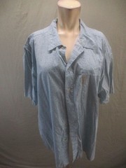 Columbia Size XL Mens Blue 100% Cotton Short Sleeve Outdoor Button Up Shirt 567