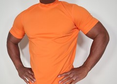MEN’S ORANGE TIGHT-FITTING NYLON SHIRT SIZE LARGE