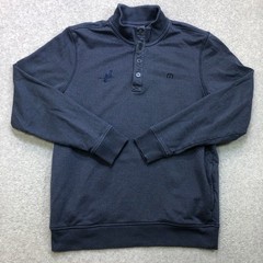 Travis Mathew Pullover Men’s Large Blue Button Henly Golf Logo Pocket Outdoor
