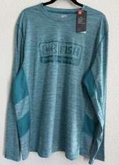 Under Armour Fishing HeatGear Men’s 2XL Blue/Teal Long Sleeve Crew Neck