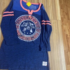 American 1974 Fighter By Buckle Long Sleeve Blue Shirt Size Mens L