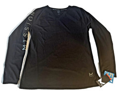 NEW Mission VaporActive Cooling Shirt Mens L Black UPF 50 Long Sleeve FREE SHIP