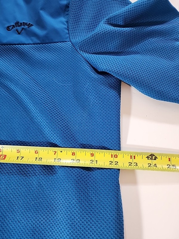 Callaway Golf Men's Medium Blue 1/4 Zip Pullover Opti-Dri Waffle Knit Fleece gallery