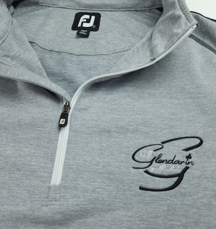 LARGE FootJoy Golf Quarter Zip Pullover Men Grey Black L/S Glendarin Hils gallery