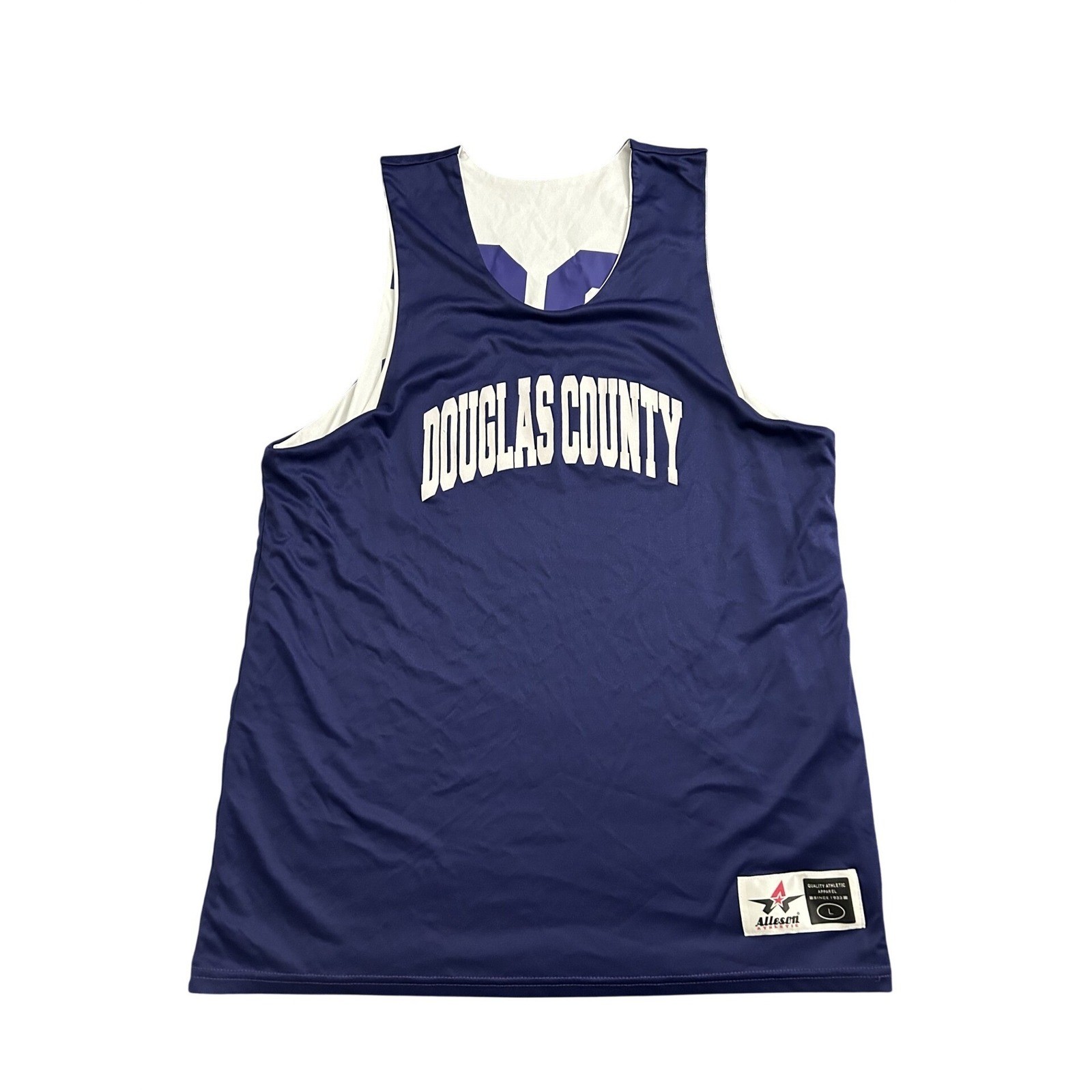 Alleson Athletic Basketball Jersey Mens L Navy Blue Excellent Reversible 20 gallery