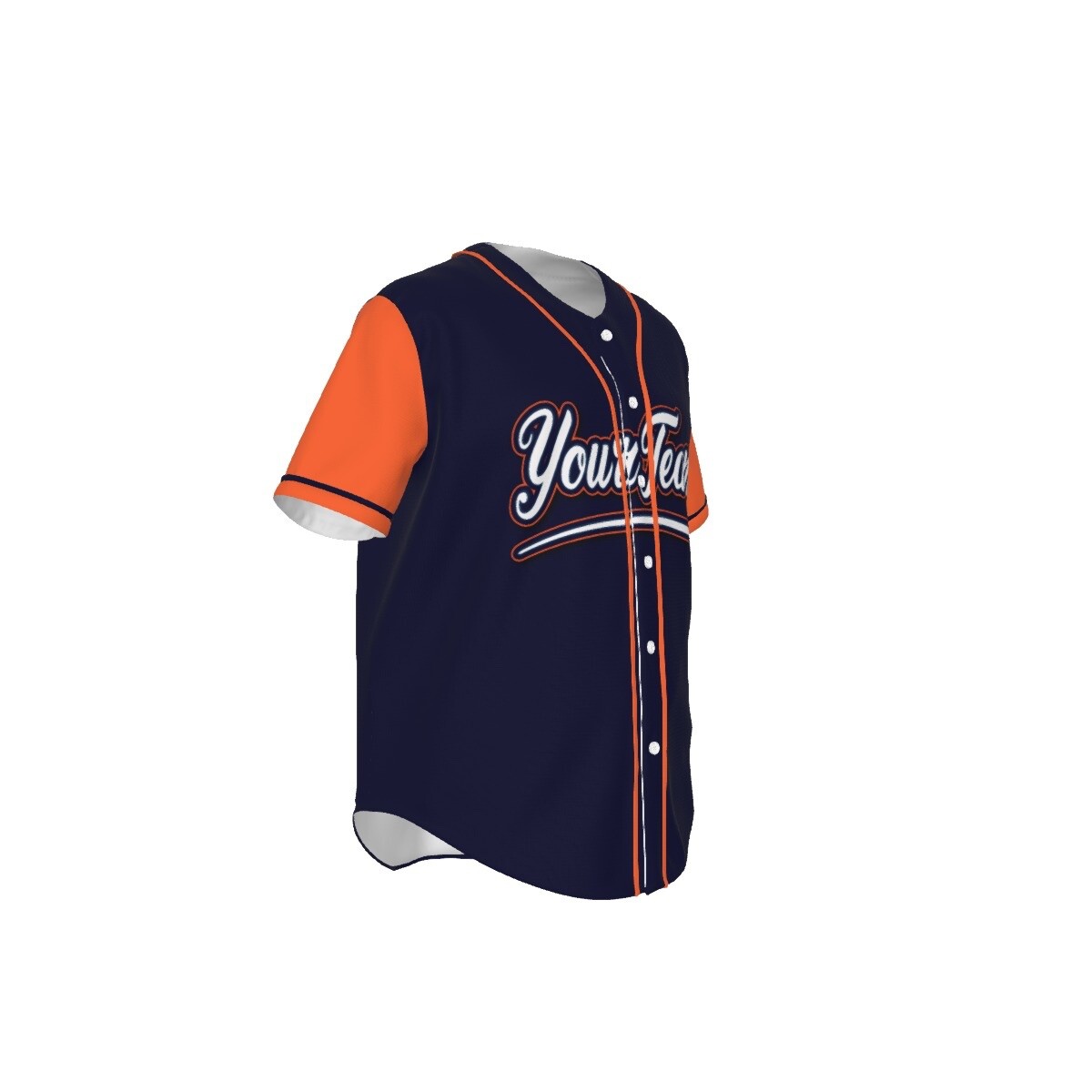 Fully Custom Navy and Orange Baseball Softball Team Design Baseball Jersey BS-4 gallery
