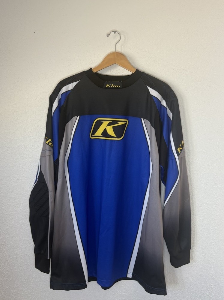 Klim Men's Motocross Racing Jersey Technical Riding Gear, Black/Blue, 2XL