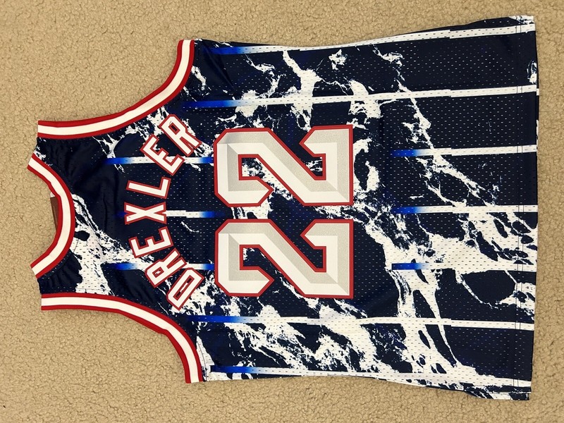 Sz M MITCHELL & NESS MARBLE SWINGMAN JERSEY HOUSTON ROCKETS 1996 CLYDE DREXLER gallery