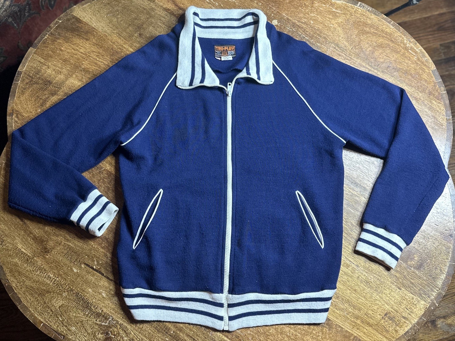 TRU-PLAY polyester track jacket 1980s kitschy vtg med hip hop Space Age grandpa gallery