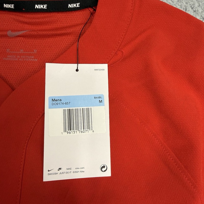 Nike Pullover Mens M Red White Baseball Performance Pregame Top DO9174-657 gallery