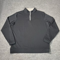 Peter Millar Perth Performance 1/4 Zip Mens Large Pullover Black Golf Stretch